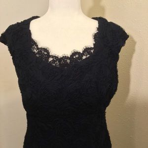 Navy Blue Rosette Cocktail Dress